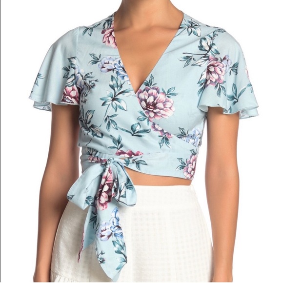 Show Me Your Mumu Wilson Wrap Crop Top - Picture 1 of 3